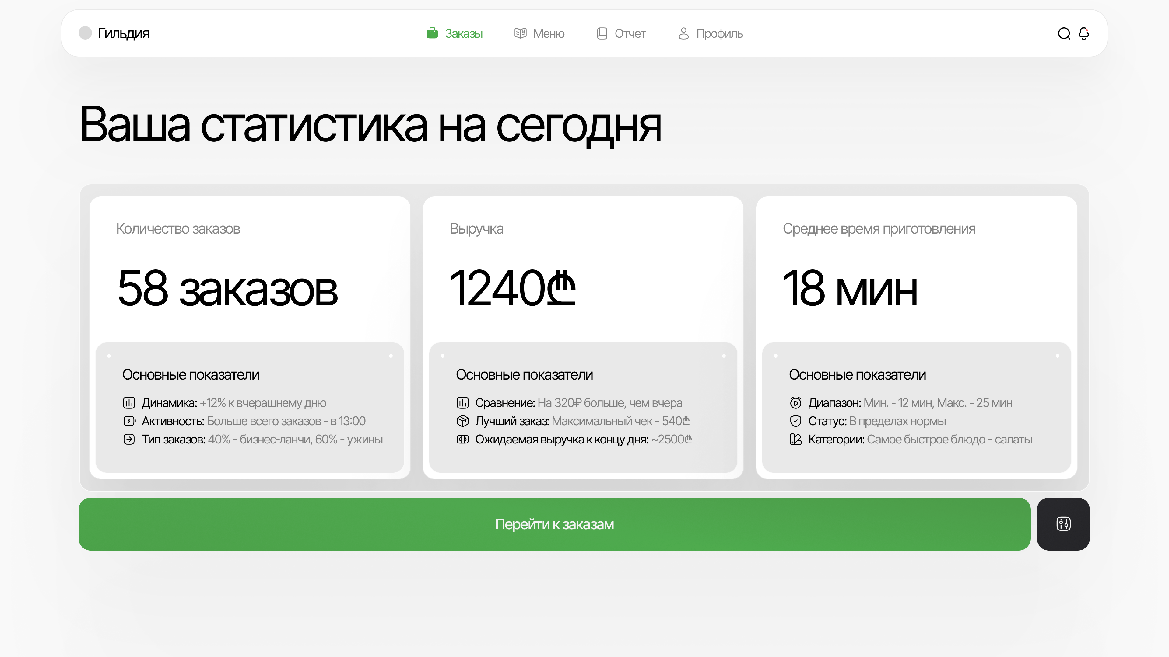 Интерфейс проекта Food Delivery App от Genesis Studio